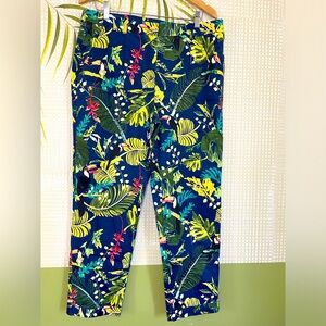 Chico’s Tropical Toucan ankle pants Size 14